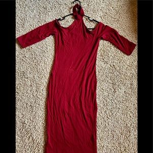 Red long sleeve dress